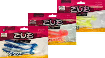 Приманка ZUB-WIBRA 150мм(5,9")-3шт, (цвет 403) зеленый светящийся