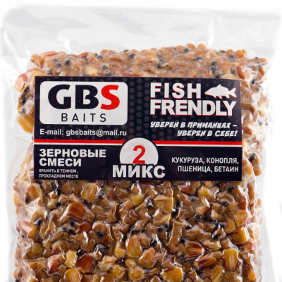 Зерновая смесь GBS Baits № 2 Фасовка 1 кг (Кукуруза, конопля, пшеница) Зерновая смесь GBS Baits № 2 Фасовка 1 кг (Кукуруза, конопля, пшеница)
