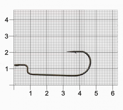Крючок Dunaev Offset Worm 602 # 2/0 (упак. 5 шт)