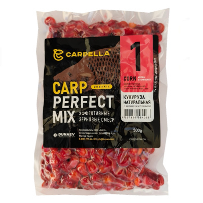 CARPELLA Микс №1, кукуруза красная с ароматом клубники 0,5 кг.
