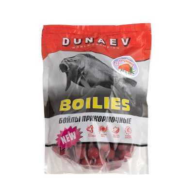 Бойлы DUNAEV Прикормочные Пылящие 1кг, 20мм Клубника