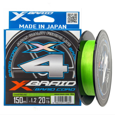 Шнур YGK X-Braid Braid Cord X4 150m #1.2-20lb Шнур YGK X-Braid Braid Cord X4 150m #1.2-20lb
