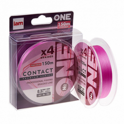Плетеная леска №ONE CONTACT Х4-150 (pink) 0.4PE Плетеная леска №ONE CONTACT Х4-150 (pink) 0.4PE