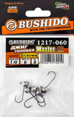 джиг-головка /BUSHIDO/  6,0гр. (кр.№1 CROWN) уп.5шт 1217-060 джиг-головка /BUSHIDO/  6,0гр. (кр.№1 CROWN) уп.5шт 1217-060