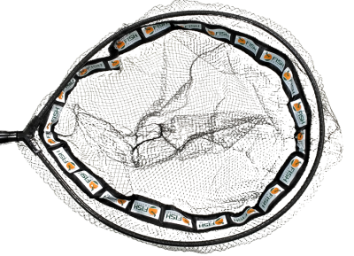 Голова для подсачека 50 х 40 х 32см (Д х Ш х Г), сетка леска, ячейка 7 мм, рамка карбон.вес 148 гр.