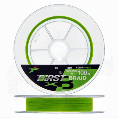 Шнур плетеный Intech First Braid X8 Green 100m (#0.6 (12lb/5.45kg)) Шнур плетеный Intech First Braid X8 Green 100m (#0.6 (12lb/5.45kg))