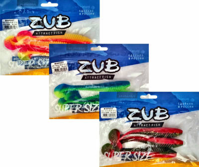 Приманка ZUB-BIGFOOT 133мм(5,2")-3шт, (цвет 037) голубой верх-натурал низ