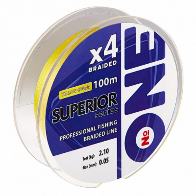 Плетеная леска №ONE SUPERIOR Х4-100 (yellow) d0.12 Плетеная леска №ONE SUPERIOR Х4-100 (yellow) d0.12