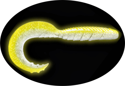 Приманка ZUB-HIBINA 220мм(8,7")-1шт, (цвет 404) желтый светящийся