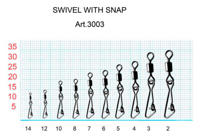 Вертлюжок с застежкой Hooked, №2 (35 кг), (упак. 6 шт) Вертлюжок с застежкой Hooked, №2 (35 кг), (упак. 6 шт)