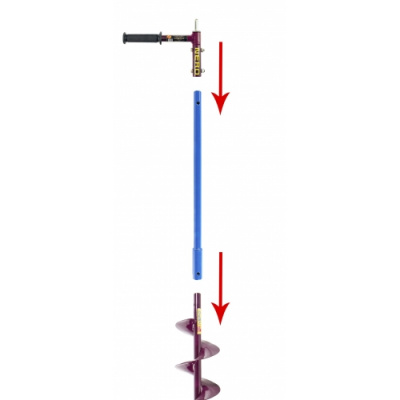 Удлинитель для шнека (правое вращение) "NERO" L500мм под дрель (шуруповерт) через адаптер