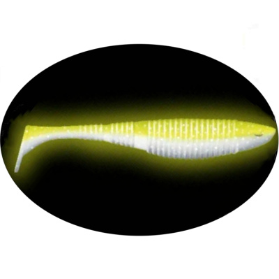 Приманка ZUB-WIBRA 150мм(5,9")-3шт, (цвет 404) желтый светящийся